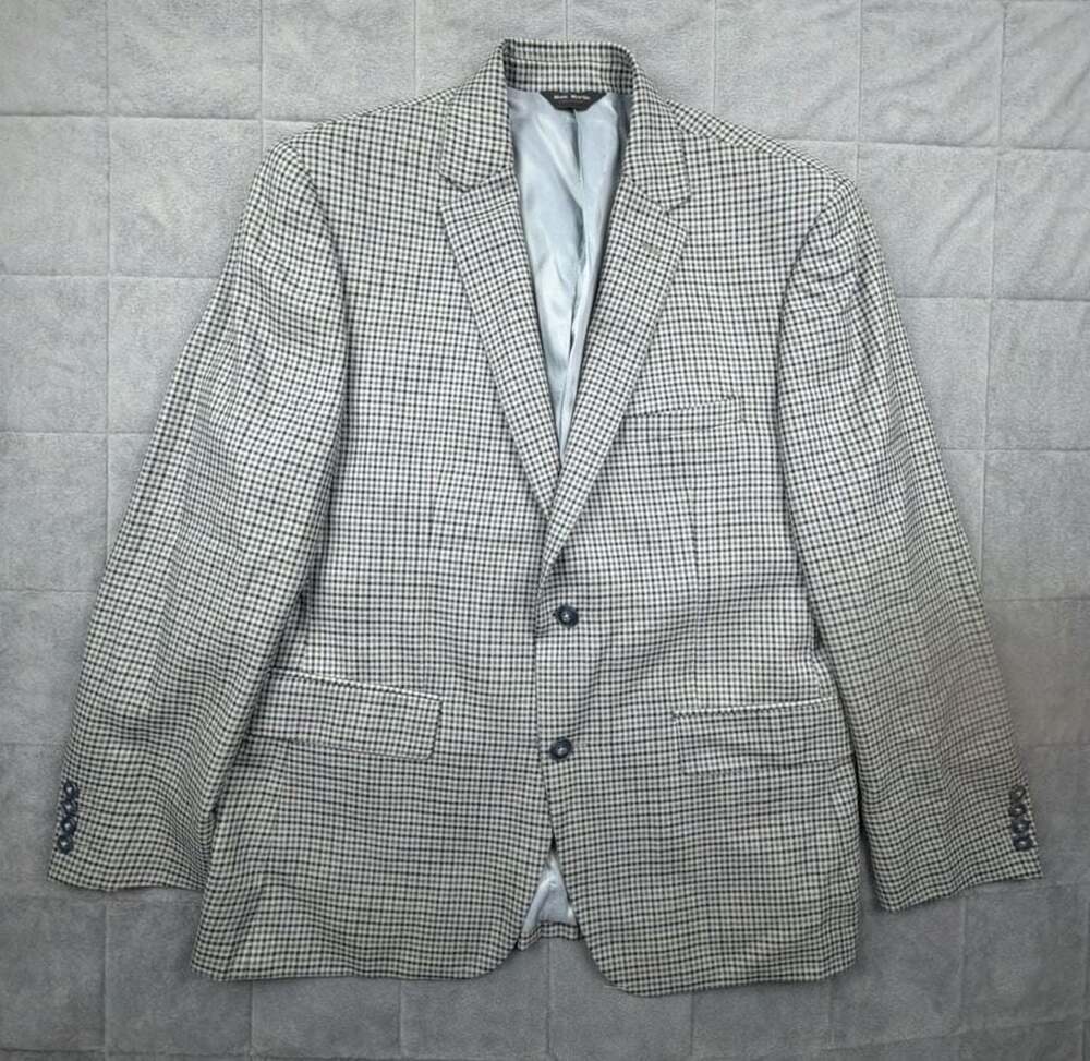 Marc Martin New York Houndstooth Wool Blend Blazer size 42S